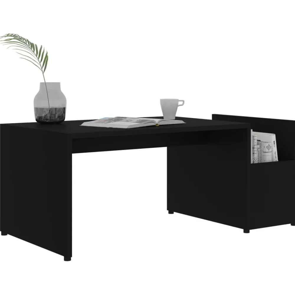 Tafels*vidaXL Salontafel 90x45x35 cm bewerkt hout Zwart