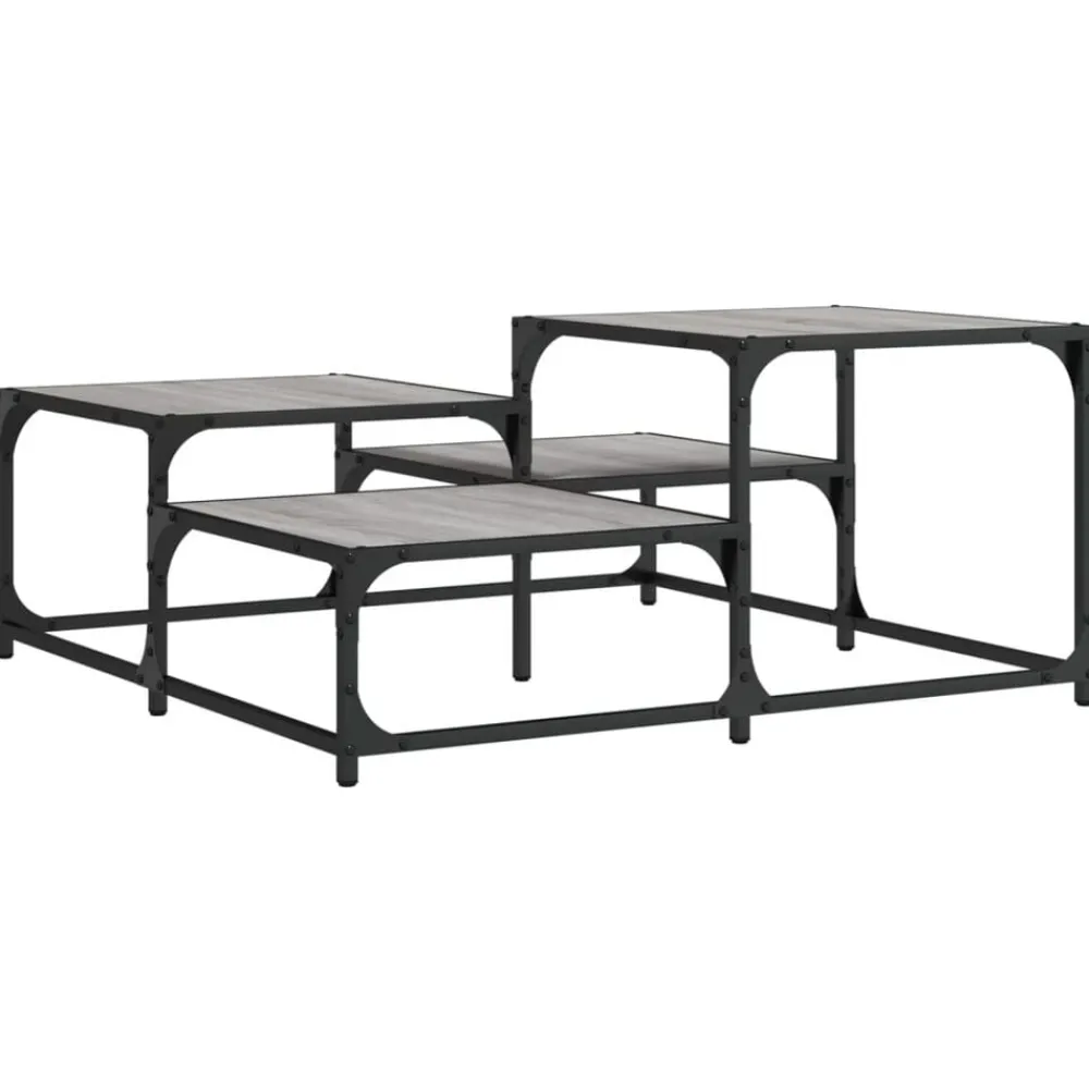 Salontafel 87,5x87,5x40 cm bewerkt hout eikenkleur>vidaXL New