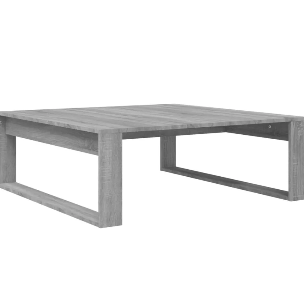 Salontafel 100x100x35 cm bewerkt hout eikenkleurig>vidaXL Online