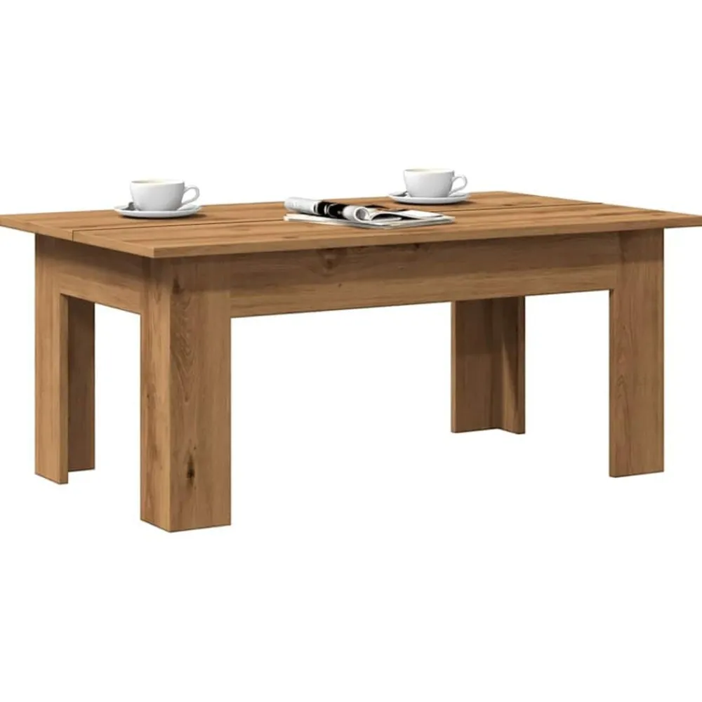 Salontafel 100x60x42 cm bewerkt hout artisanaal eikenkleur>vidaXL Best
