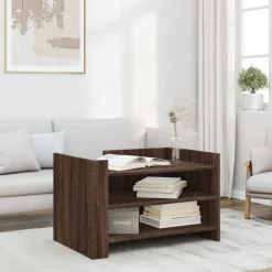 Tafels*vidaXL Salontafel 80x50x50 cm bewerkt hout bruin eikenkleur