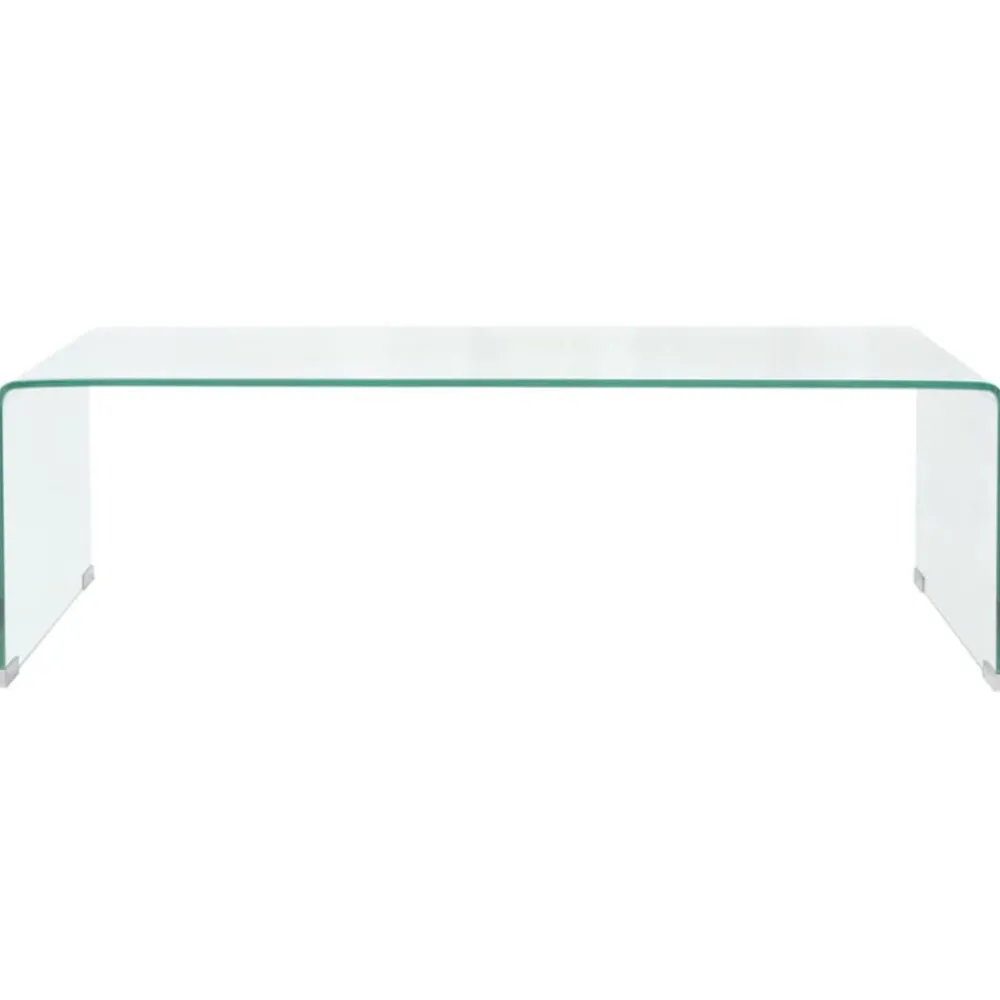Salontafel 98x45x30 cm gehard glas transparant>vidaXL Best