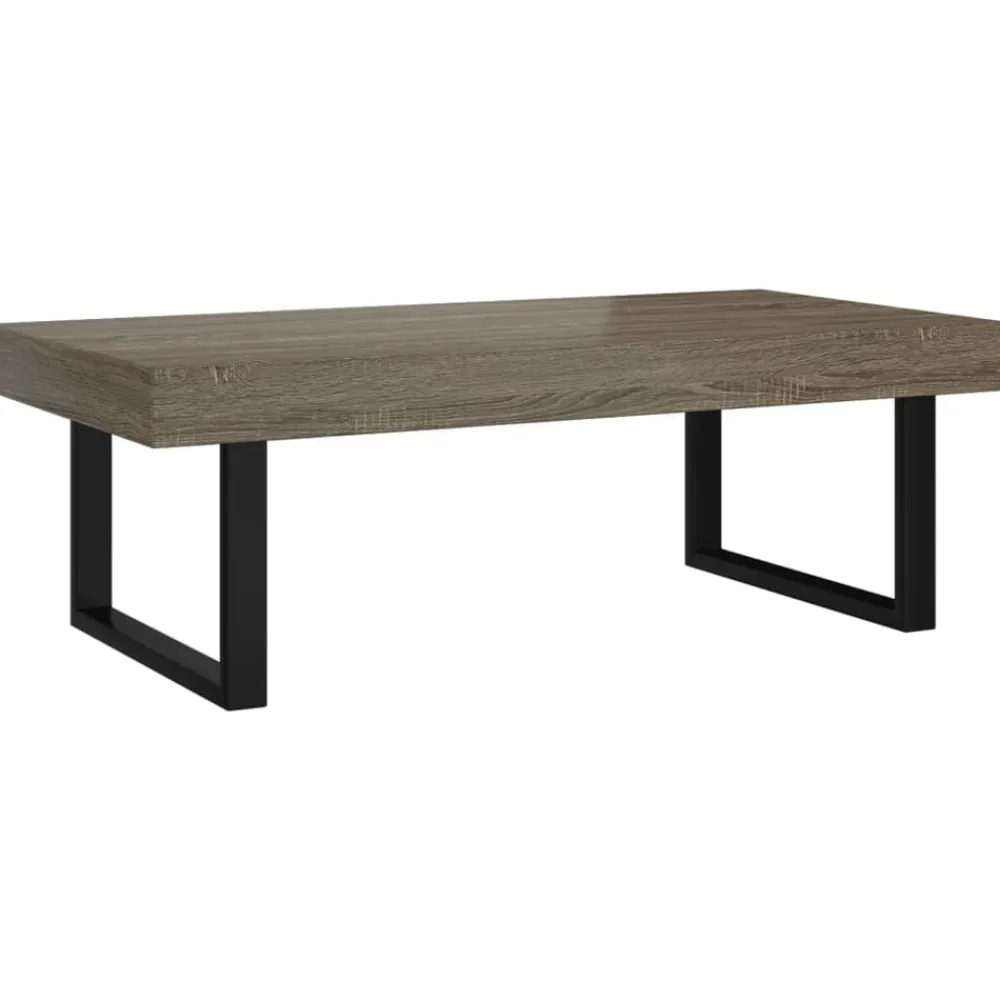 Salontafel 120x60x40 cm MDF en ijzer en zwart>vidaXL
