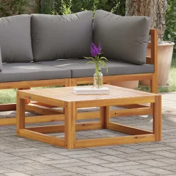 Tuinmeubelen*vidaXL Salontafel 68x68x29 cm massief acaciahout Cr&egrave;me