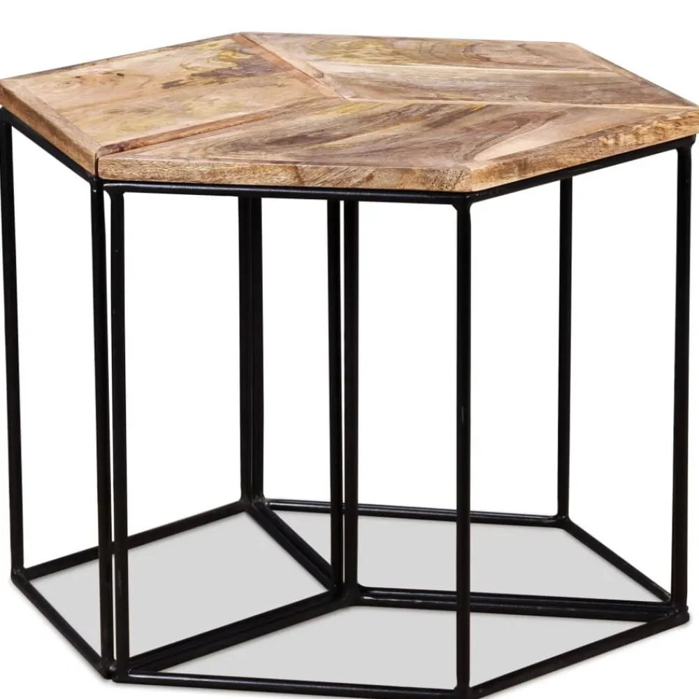 Tafels*vidaXL Salontafel 56x48x40 cm massief mangohout