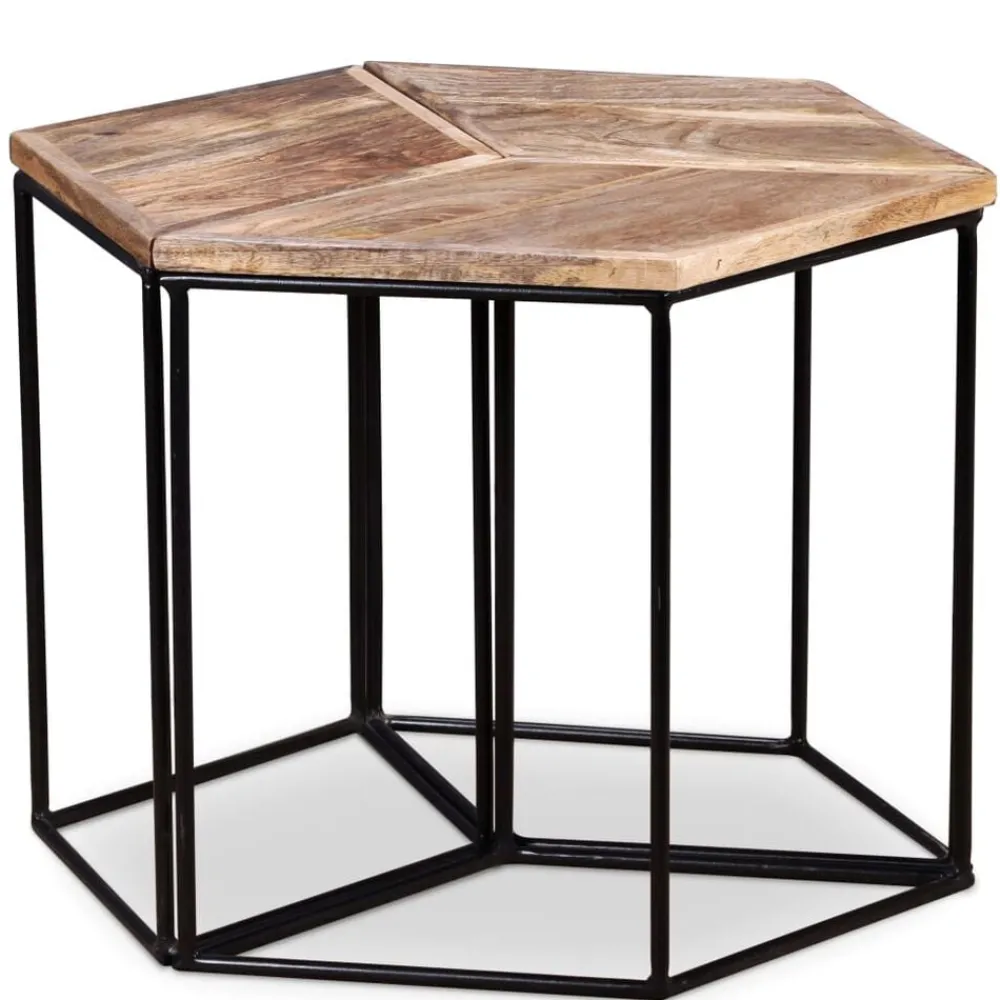 Tafels*vidaXL Salontafel 56x48x40 cm massief mangohout