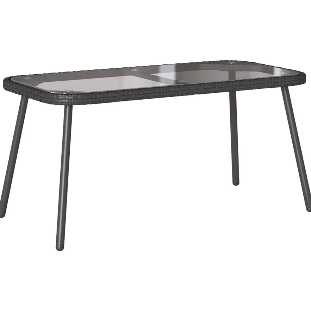 Tuinmeubelen*vidaXL Salontafel 90 x 45 x 43 cm poly rattan Zwart