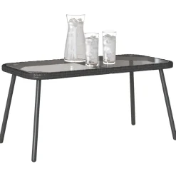 Tuinmeubelen*vidaXL Salontafel 90 x 45 x 43 cm poly rattan Zwart