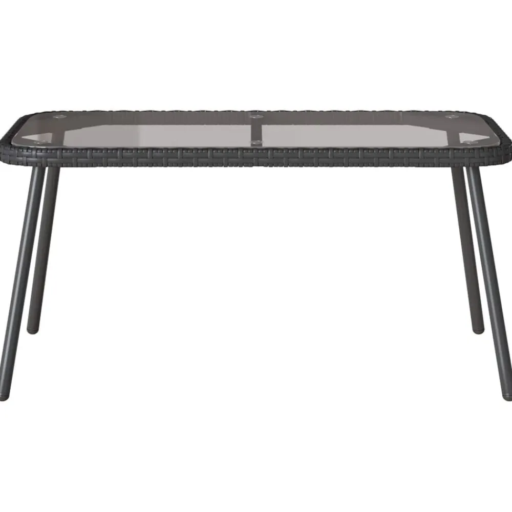 Tuinmeubelen*vidaXL Salontafel 90 x 45 x 43 cm poly rattan Zwart