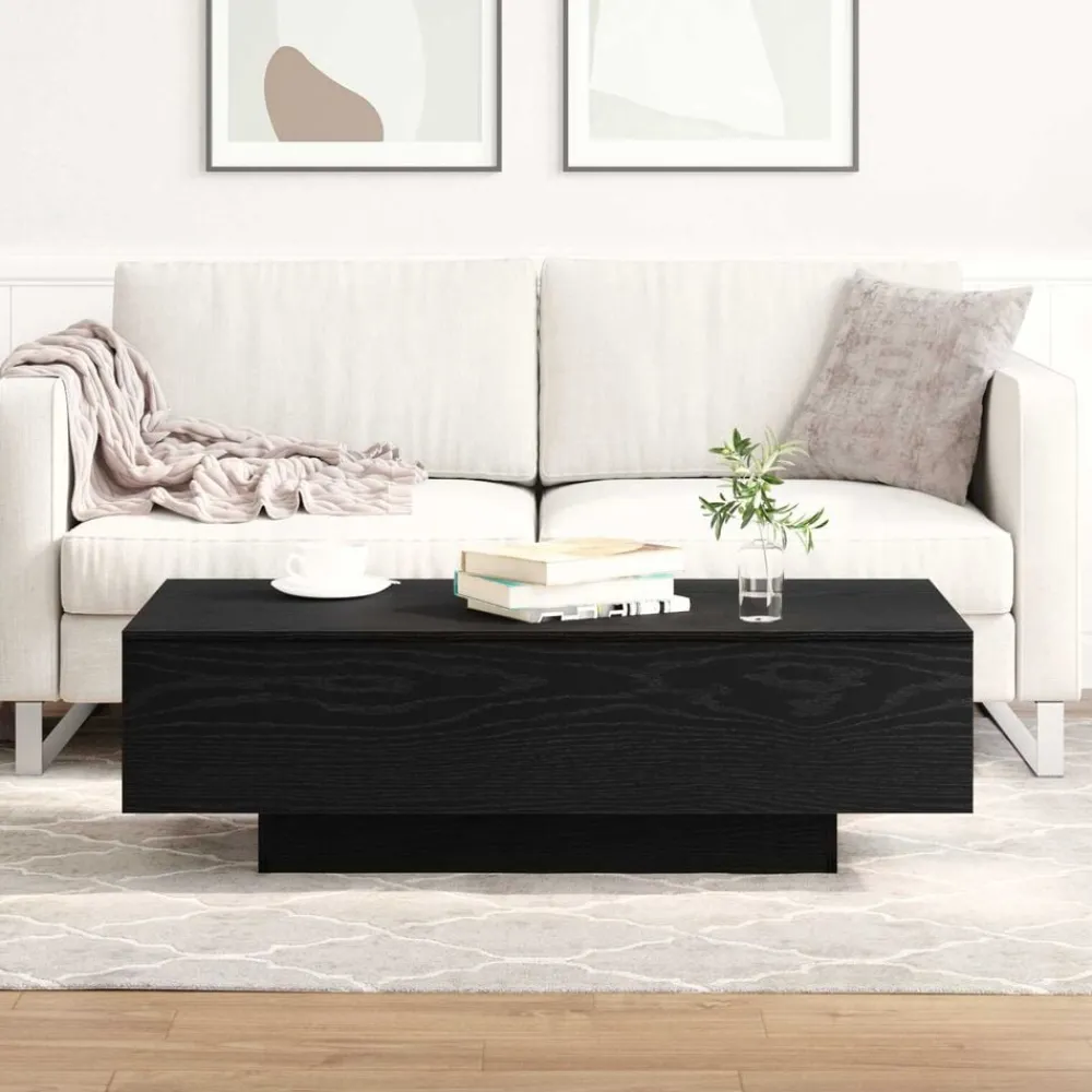 Tafels*vidaXL Salontafel 100 x 49,5 x 31 cm Bewerkt hout Zwart eiken