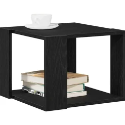 Tafels*vidaXL Salontafel 40 x 40 x 30 cm Bewerkt hout Zwart eiken