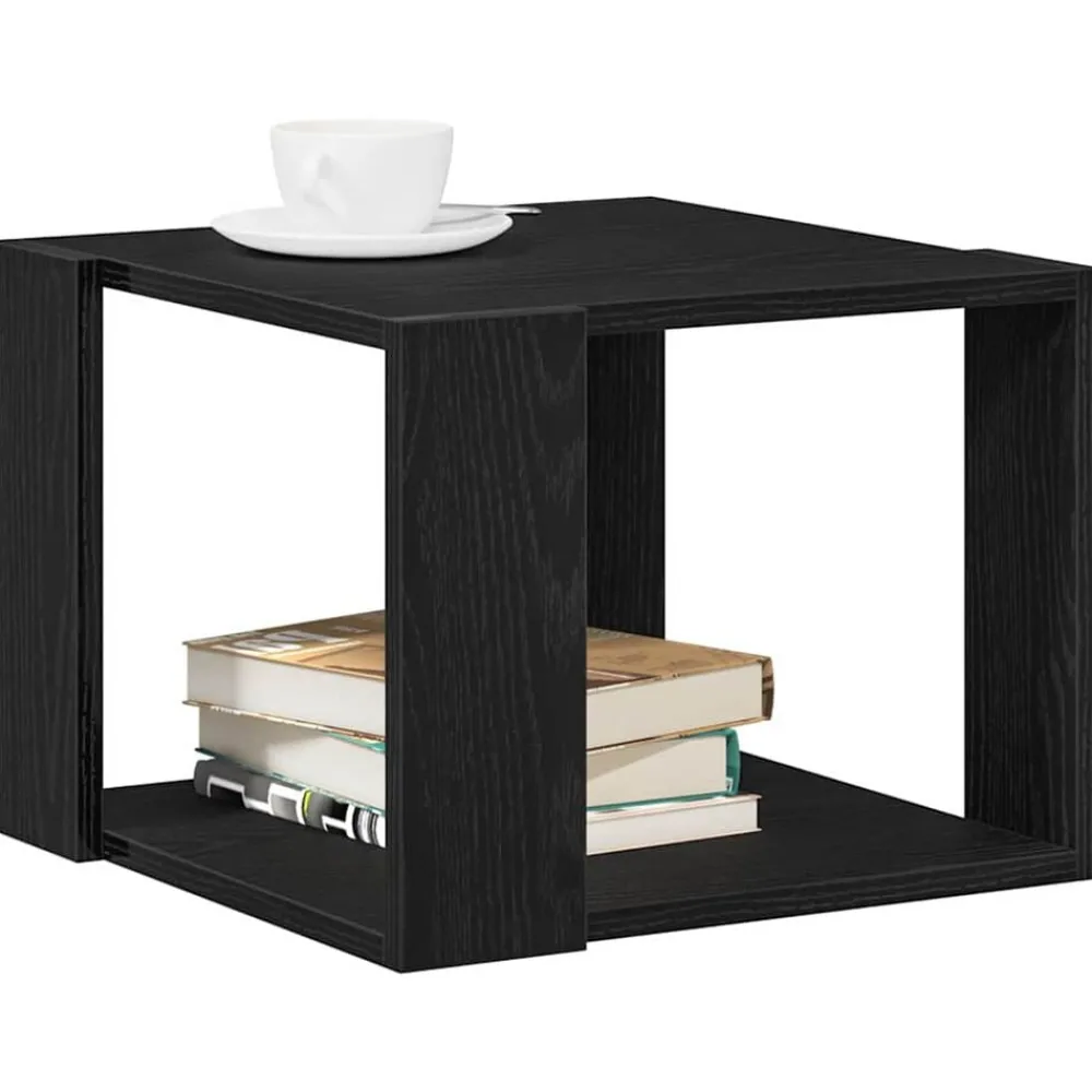 Tafels*vidaXL Salontafel 40 x 40 x 30 cm Bewerkt hout Zwart eiken