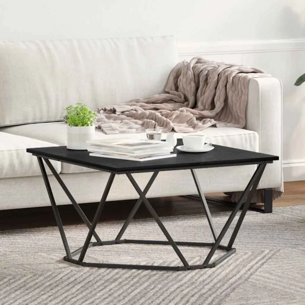 Salontafel 80 x 80 x 45 cm Engineered hout en staal>vidaXL
