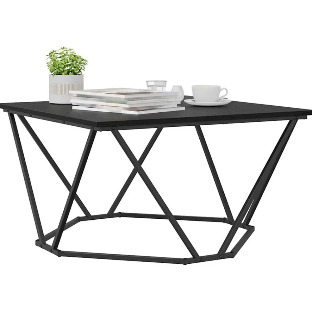 Salontafel 80 x 80 x 45 cm Engineered hout en staal>vidaXL