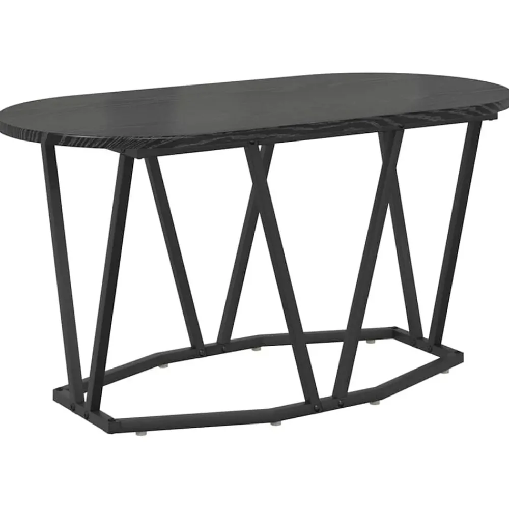 Tafels*vidaXL Salontafel 80 x 40 x 40.5 cm Bewerkt hout en metaal Zwart eiken