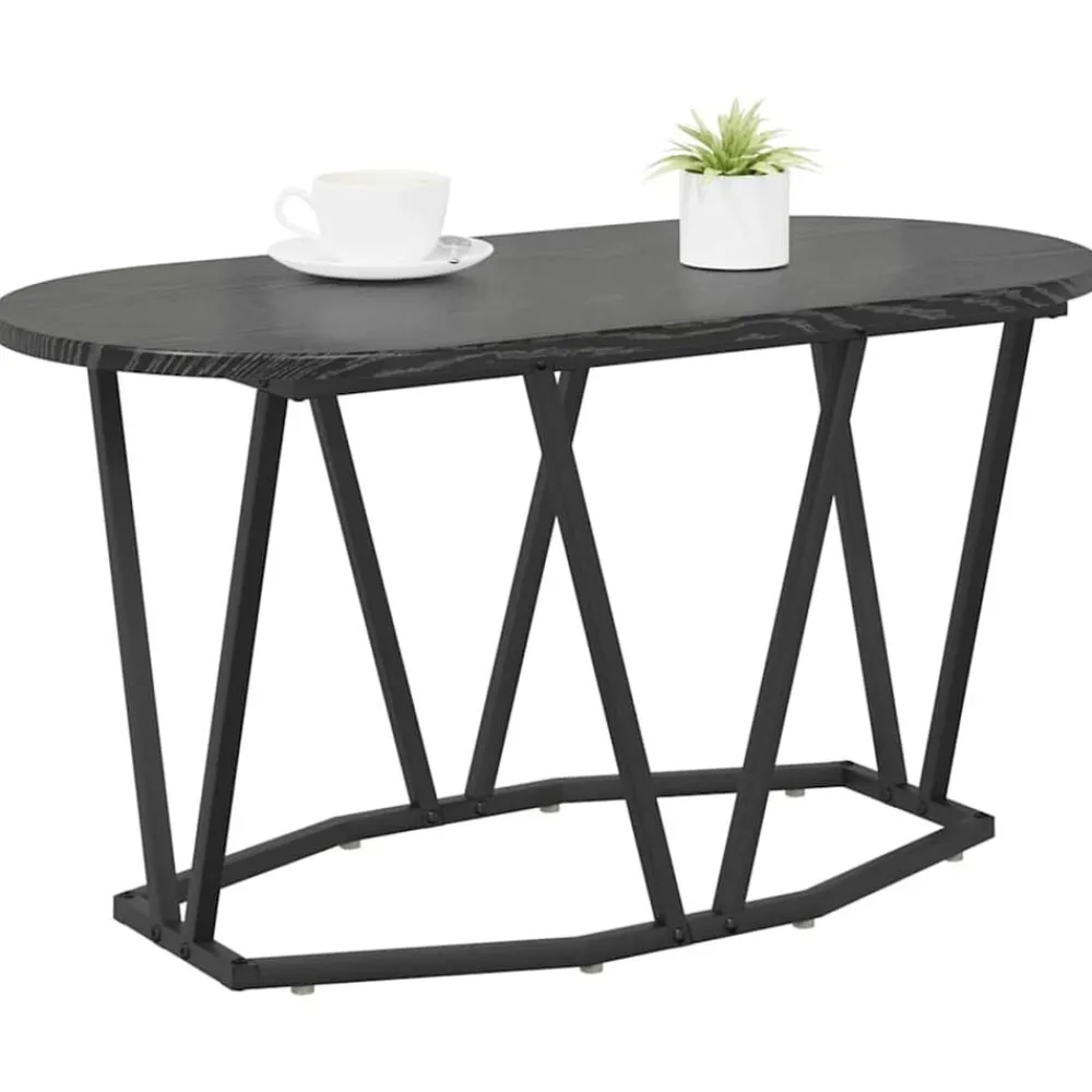 Tafels*vidaXL Salontafel 80 x 40 x 40.5 cm Bewerkt hout en metaal Zwart eiken