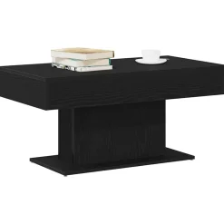 Tafels*vidaXL Salontafel 96 x 50 x 45 cm Bewerkt hout Zwart eiken