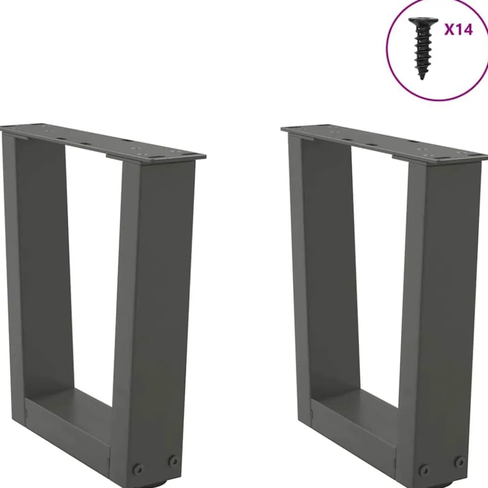 Tafelaccessoires*vidaXL Salontafelpoten 2 st V-vormig 30x(30-31,3) cm staal Antraciet