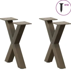 Salontafelpoten 2 st X-vormig 30x(30-31) cm staal><noscript><img width=