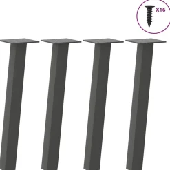 Tafelaccessoires*vidaXL Salontafelpoten 4 st 30 cm staal Antraciet