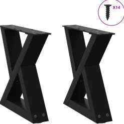 Tafelaccessoires*vidaXL Salontafelpoten 2 st 30x(30-31,3) cm staal Zwart