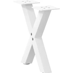 Tafelaccessoires*vidaXL Salontafelpoten 2 st X-vormig 30x(30-31) cm staal Wit