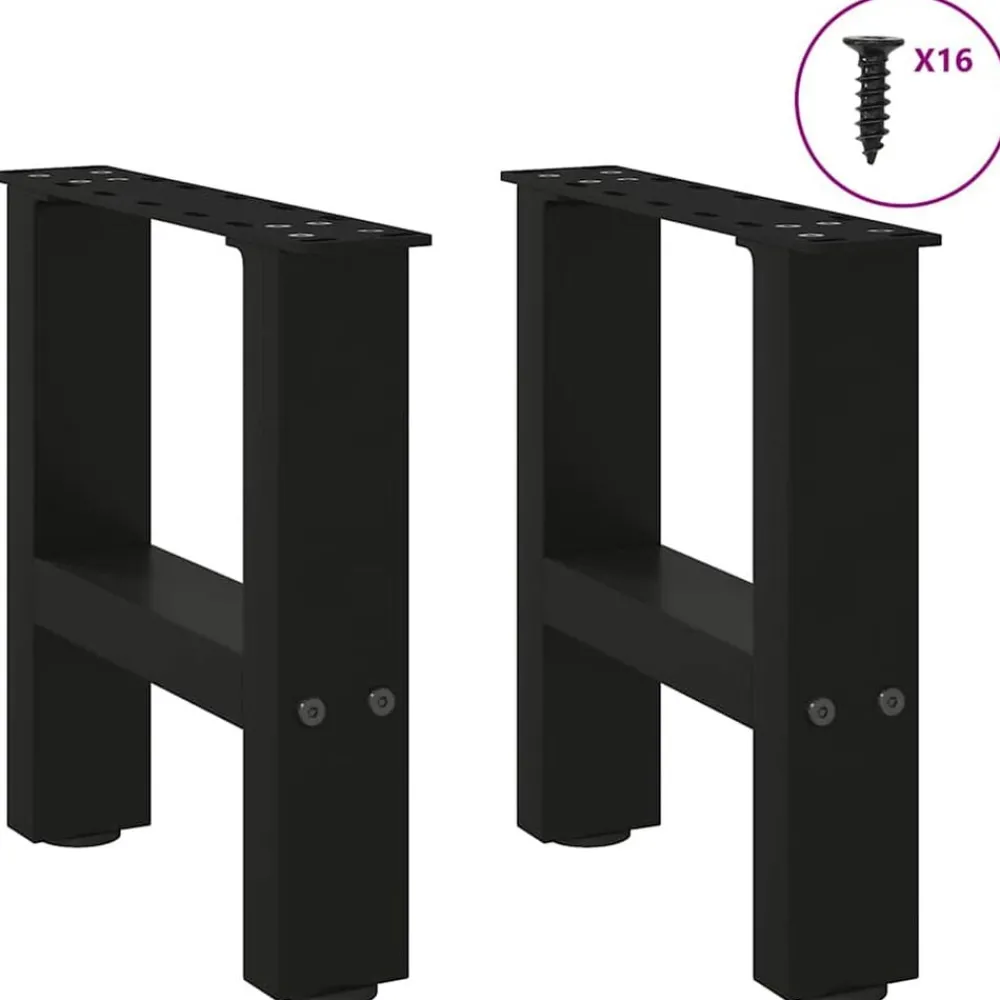 Tafelaccessoires*vidaXL Salontafelpoten 2 st 30x(30-31) cm staal Zwart
