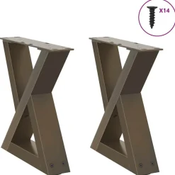 Tafelaccessoires*vidaXL Salontafelpoten 2 st 30x(30-31,3) cm staal Naturel