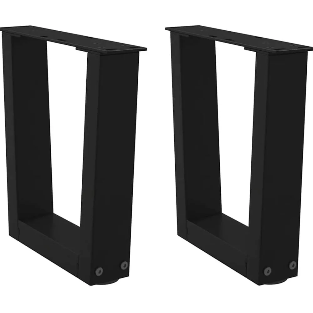 Tafelaccessoires*vidaXL Salontafelpoten 2 st V-vormig 30x(30-31,3) cm staal Zwart
