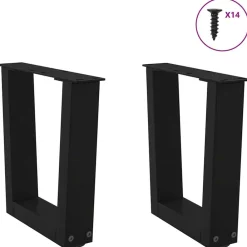 Tafelaccessoires*vidaXL Salontafelpoten 2 st V-vormig 30x(30-31,3) cm staal Zwart