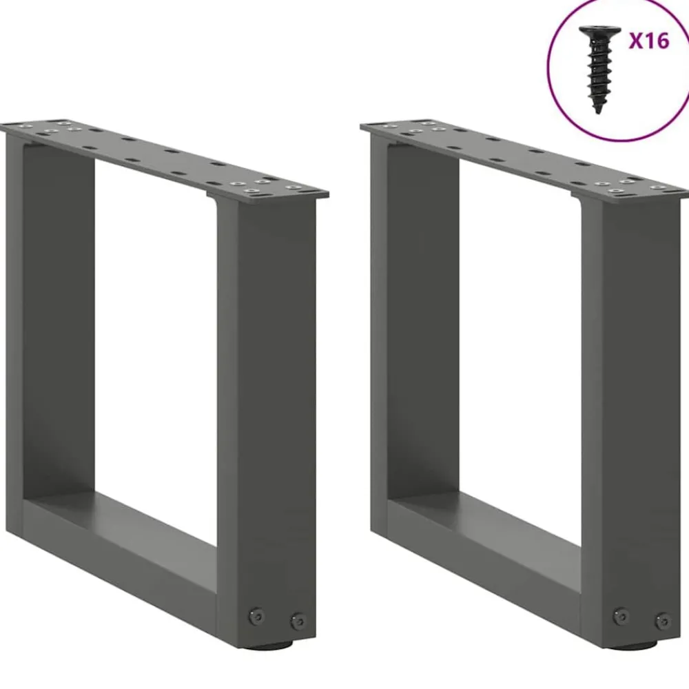 Salontafelpoten 2 st U-vormig 30x(30-31) cm staal>vidaXL Online