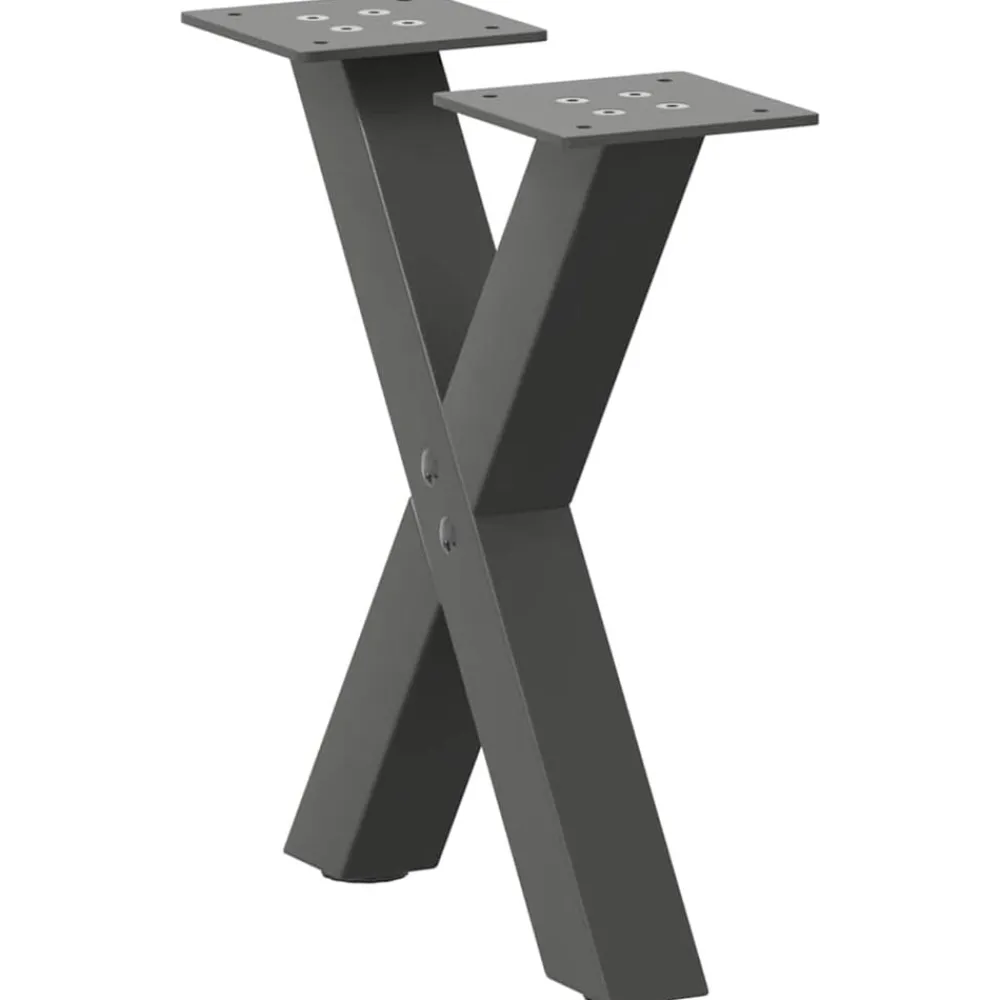 Tafelaccessoires*vidaXL Salontafelpoten 2 st X-vormig 37x(30-31) cm staal Antraciet