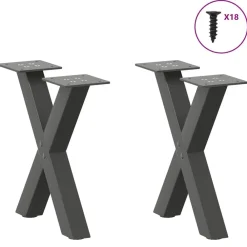 Tafelaccessoires*vidaXL Salontafelpoten 2 st X-vormig 37x(30-31) cm staal Antraciet