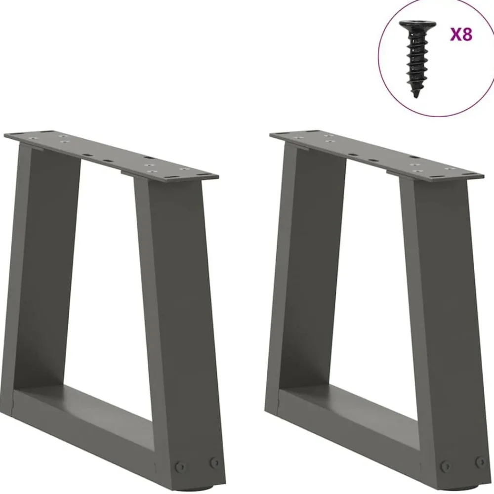 Tafelaccessoires*vidaXL Salontafelpoten 2 st V-vormig 30x(30-31,3) cm staal Antraciet