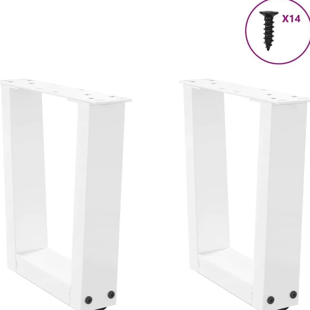 Tafelaccessoires*vidaXL Salontafelpoten 2 st V-vormig 30x(30-31,3) cm staal Wit