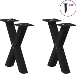 Salontafelpoten 2 st X-vormig 30x(30-31) cm staal><noscript><img width=