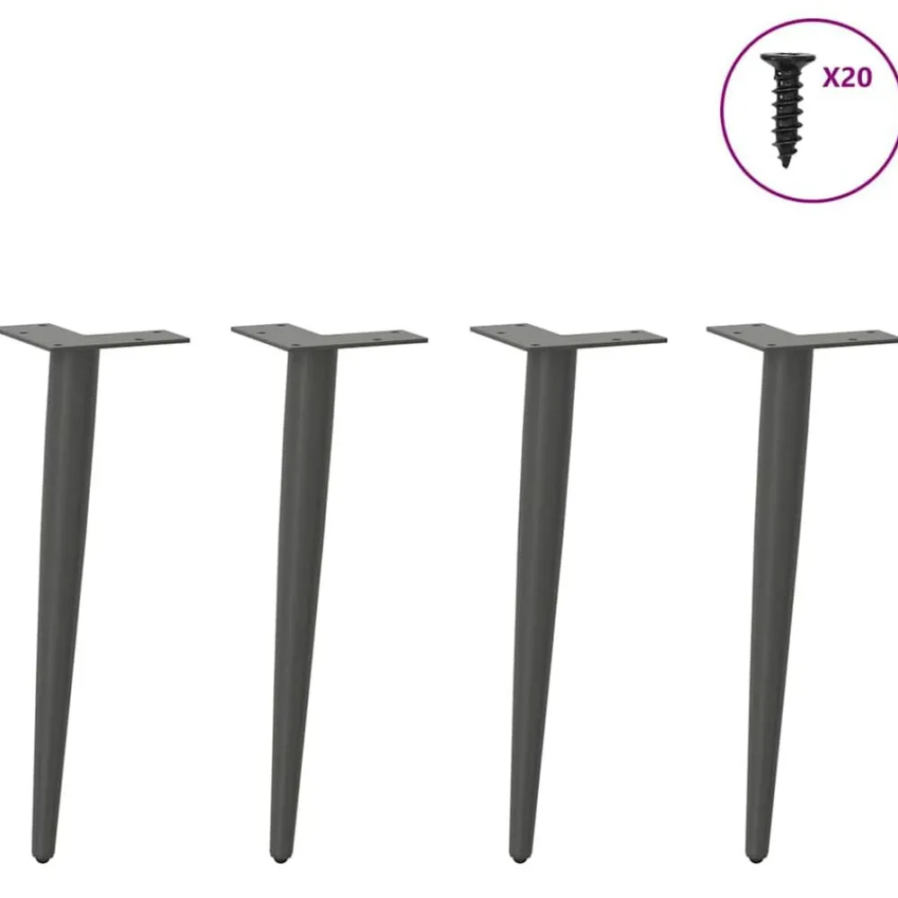 Salontafelpoten conische vorm 4 st 30-31 cm staal>vidaXL Clearance
