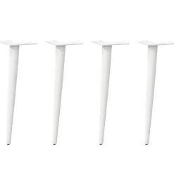 Tafelaccessoires*vidaXL Salontafelpoten conische vorm 4 st 30-31 cm staal Wit