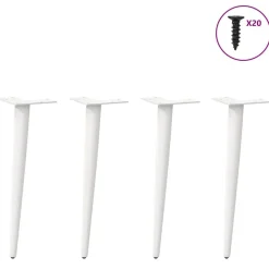 Tafelaccessoires*vidaXL Salontafelpoten conische vorm 4 st 30-31 cm staal Wit