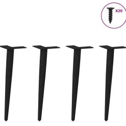 Salontafelpoten conische vorm 4 st 30-31 cm staal><noscript><img width=