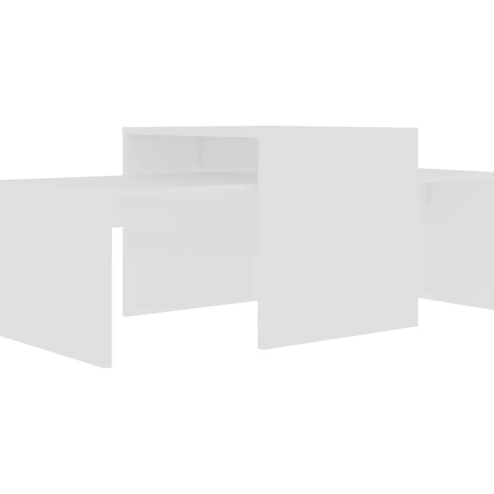 Tafels*vidaXL Salontafelset 100x48x40 cm bewerkt hout Wit