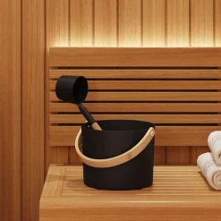 Sauna Accessoire Set 2 pcs Zwart><noscript><img width=