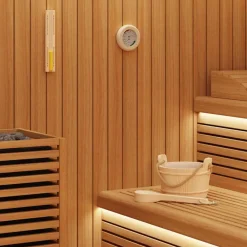 Zwembaden & Spa'S*vidaXL Sauna Accessoire Set 4 pcs Bruin Massief Vurenhout en Hennep
