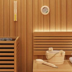 Zwembaden & Spa'S*vidaXL Sauna Accessoire Set 4 pcs Bruin Massief Vurenhout en Hennep