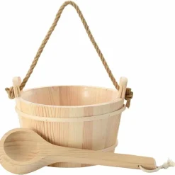 Sauna Emmer 2 pcs Bruin Massief Vurenhout en Hennep>vidaXL Discount