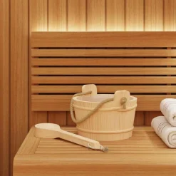 Sauna Emmer 2 pcs Bruin Massief Vurenhout en Hennep><noscript><img width=