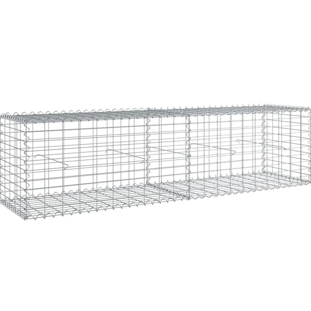 Tuin & Gazon*vidaXL Schanskorf 200x50x50 cm gegalvaniseerd ijzer zilverkleurig