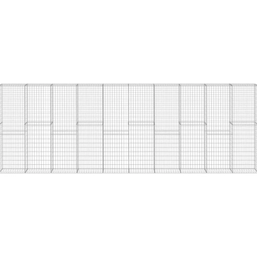 Tuinafscheidingen*vidaXL Schanskorfmuur met deksels 600x30x200 cm gegalvaniseerd staal