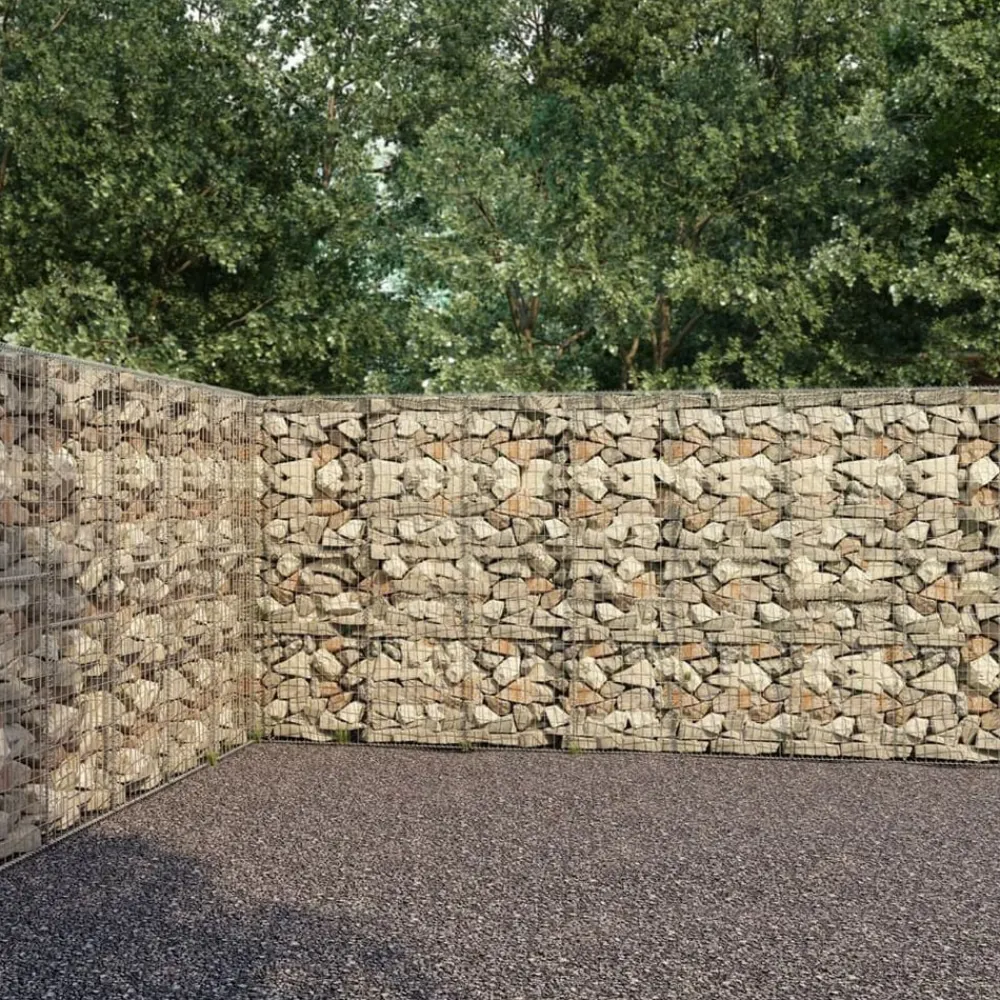 Tuinafscheidingen*vidaXL Schanskorfmuur met deksels 600x30x200 cm gegalvaniseerd staal