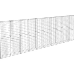 Tuinafscheidingen*vidaXL Schanskorfmuur met deksels 600x30x200 cm gegalvaniseerd staal